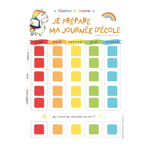 Hachette Enfants Semainier Gaston la licorne : Je prépare ma journée d'école Aurélie Chien Chow Chine